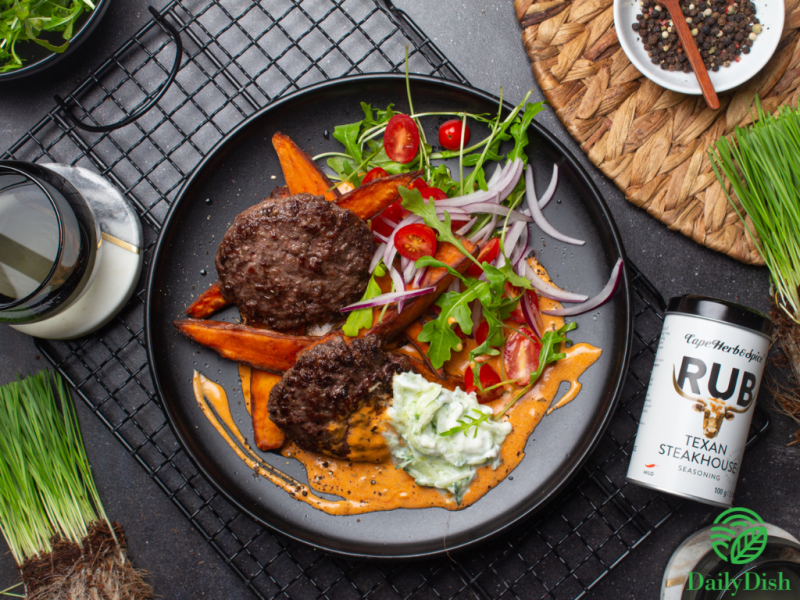 PREGO OSTRICH BURGER WITH CRISPY POTATO FRIES